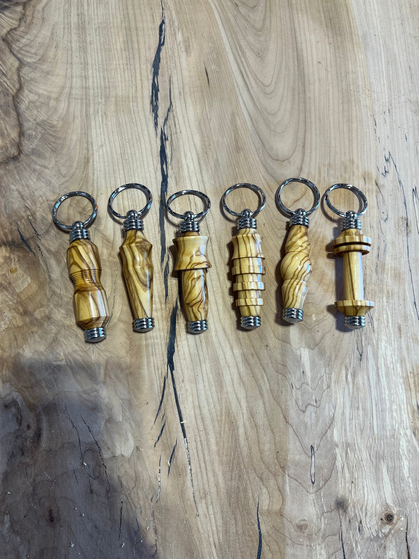 Olive Wood Chamber - Key Chain