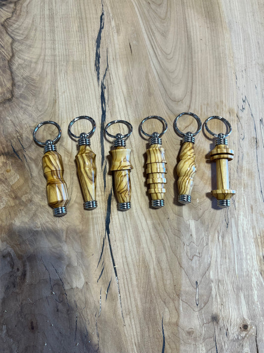 Olive Wood Chamber - Key Chain