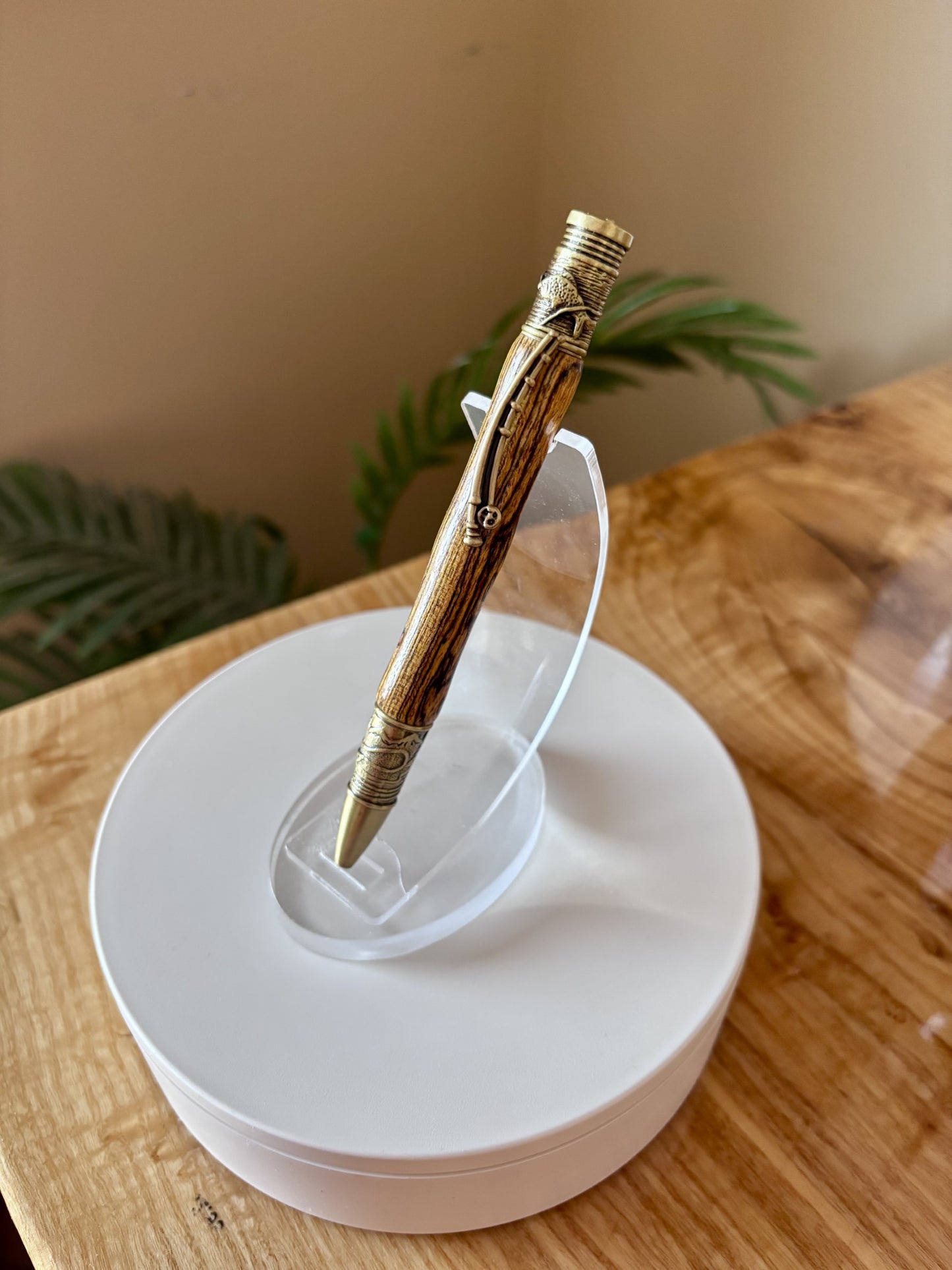 Handcrafted Bocote Fly Fishing Pen — Gold Hardware