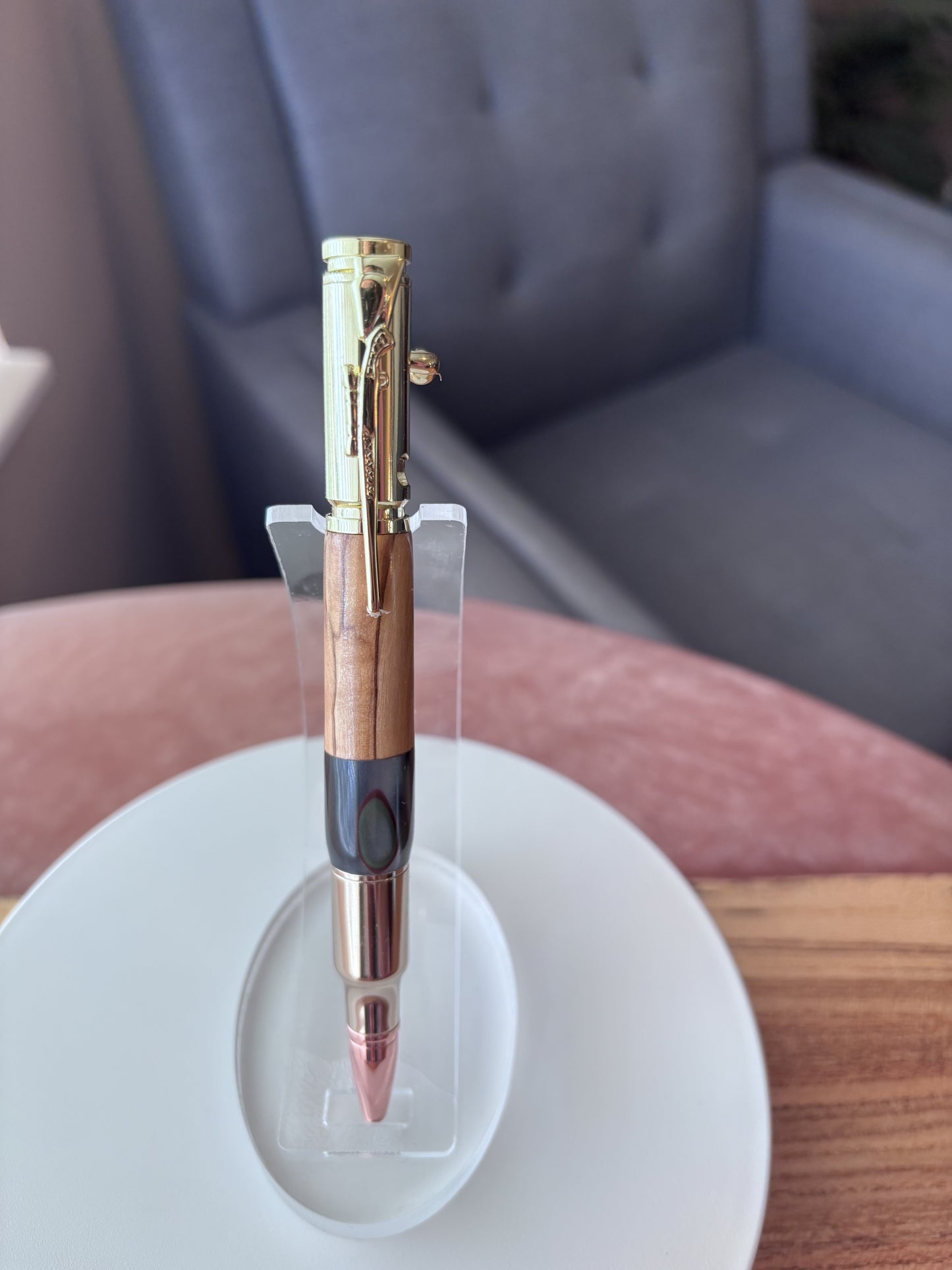 Handcrafted Bolt Action Pen — Gold Hardware