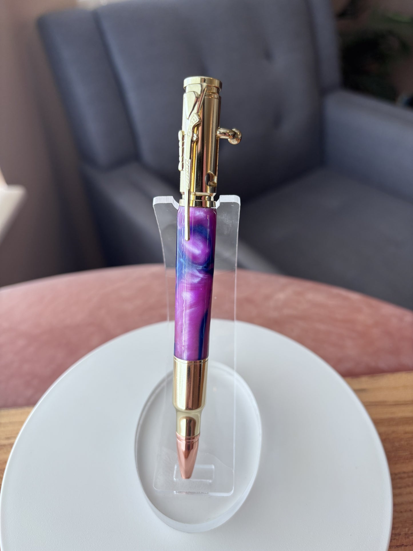 Handcrafted Bolt Action Pen — Gold Hardware