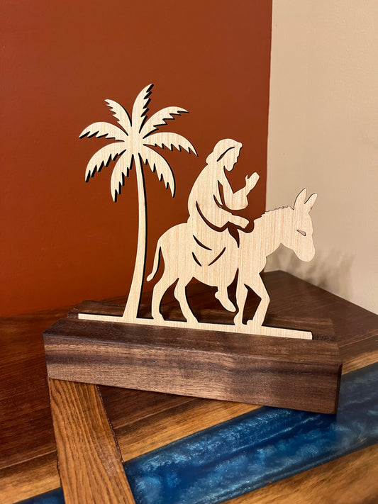 Holy Week 8-Day Display Set with a Black Walnut Stand (Interchangeable pieces on a single stand)