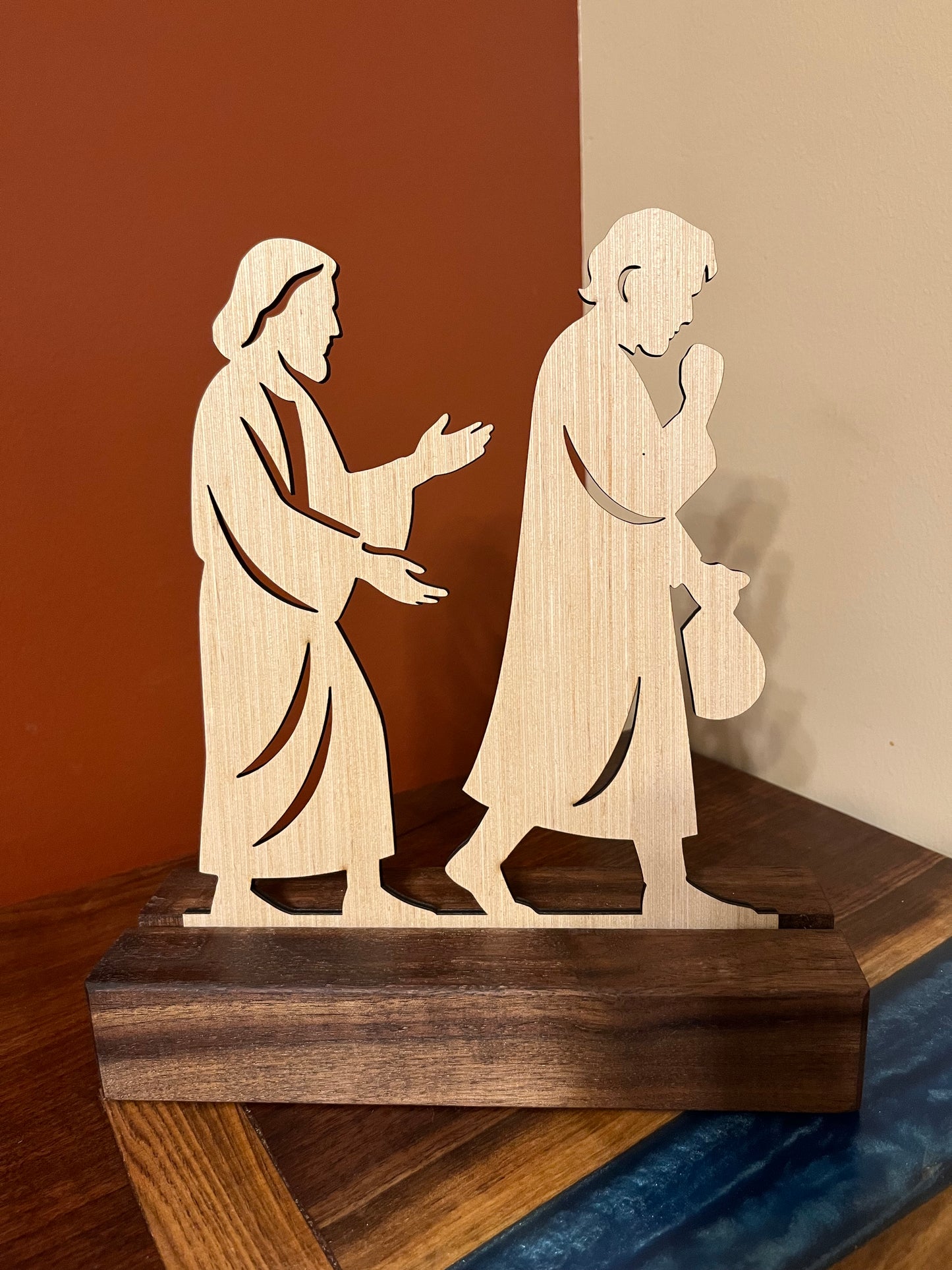 Holy Week 8-Day Display Set with a Black Walnut Stand (Interchangeable pieces on a single stand)