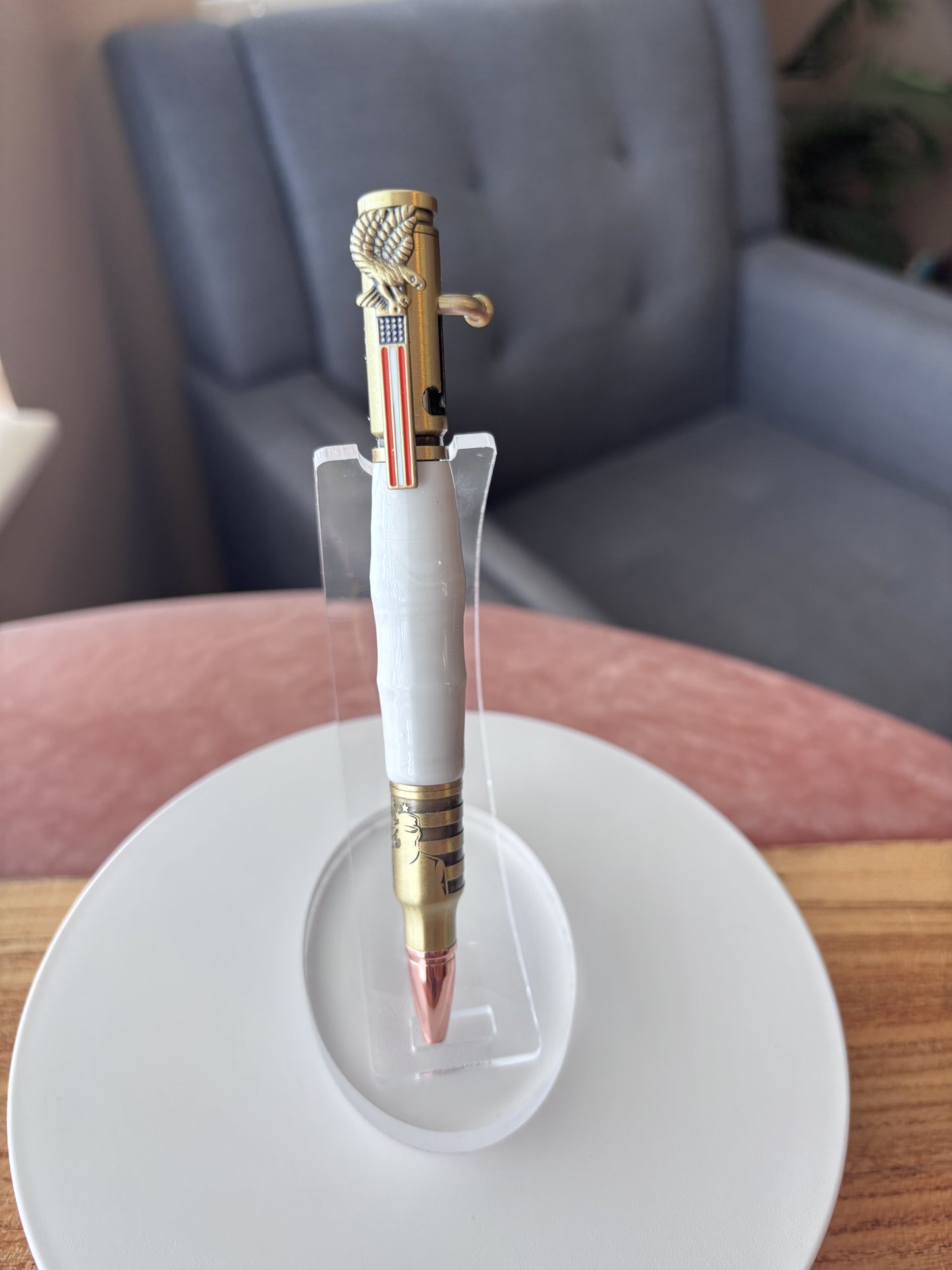 Handcrafted Bolt Action Pen — Matte Gold Hardware