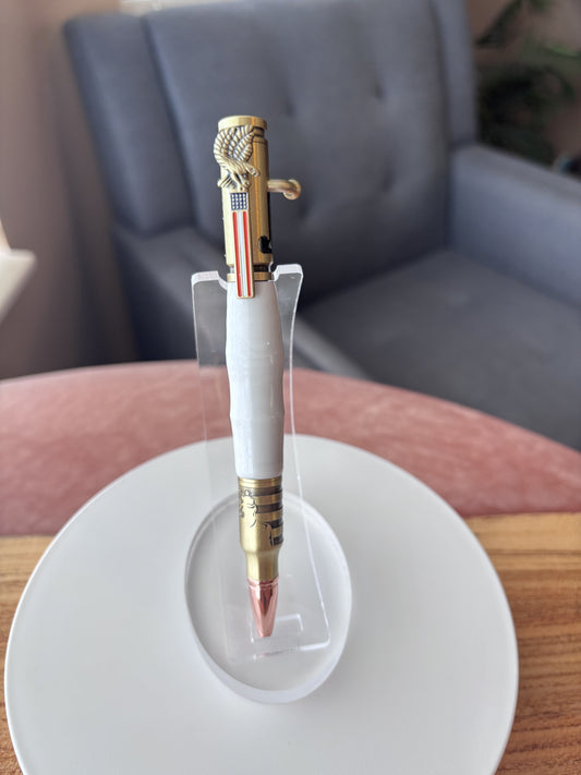 Handcrafted Bolt Action Pen — Matte Gold Hardware