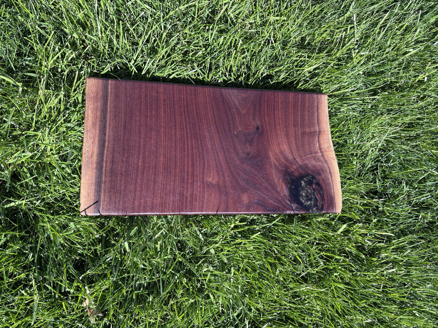 Long Live‑Edge Cutting & Charcuterie Board — Black Epoxy Accents
