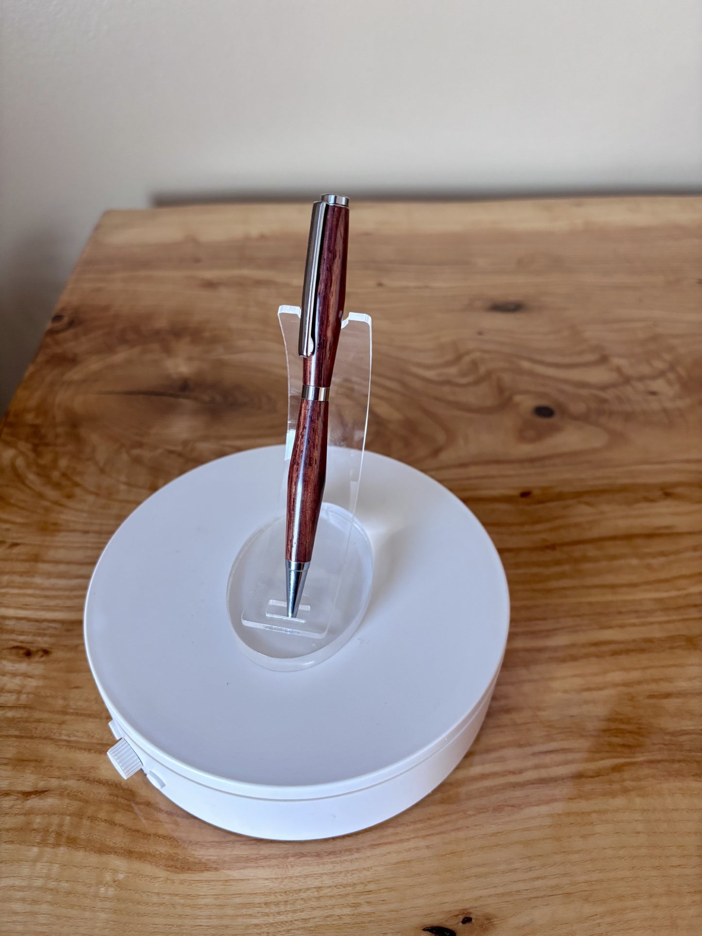 Handcrafted Cocobolo Pen — Silver Hardware